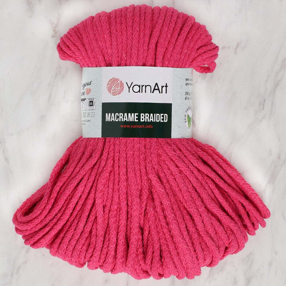 YarnArt Macrame Braided Fuşya El Örgü İpi -771
